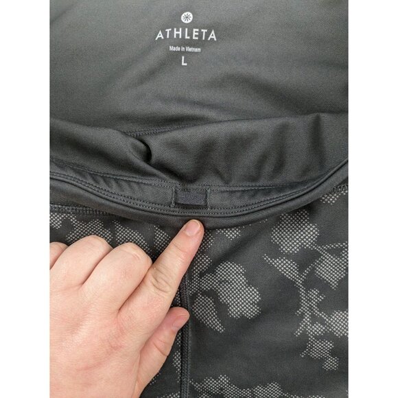 Athleta Reflective Floral Black Leggings Large - Picture 7 of 12